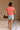 Alaina Melon Pink Short Sleeve Top - full back view