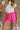 Evie Pink Front Tie Shorts- front view
