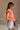 Alaina Melon Pink Short Sleeve Top- side view