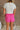 Evie Pink Front Tie Shorts- close up back view