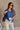 Valerie Washed Navy Blue Cotton Top- front view