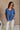 Valerie Washed Navy Blue Cotton Top- front top view