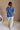 Valerie Washed Navy Blue Cotton Top- full body view
