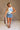 Khloe White & Blue Floral Ruched Tank- full body view