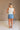 Khloe White & Blue Floral Ruched Tank- full body back view
