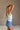 Khloe White & Blue Floral Ruched Tank- side view