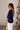 Calista Navy Braided Short Sleeve Top - side view