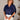 Calista Navy Braided Short Sleeve Top - front 