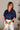 Calista Navy Braided Short Sleeve Top - front 