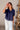 Calista Navy Braided Short Sleeve Top - front view