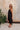 Hallie Black Satin & Lace Asymmetric Dress - full body side