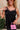 Hallie Black Satin & Lace Asymmetric Dress -close up front view