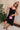 Hallie Black Satin & Lace Asymmetric Dress - front view