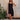 Hallie Black Satin & Lace Asymmetric Dress - full body front view