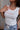 Tennessee White Embroidered Ribbed Tank - close up front view