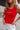 Georgia Red Embroidered Ribbed Tank - close up front