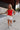 Georgia Red Embroidered Ribbed Tank - full body front view