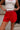 Maddie Red Gingham Waist Shorts - front view