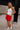 Maddie Red Gingham Waist Shorts - full body front view