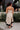 Preslee Oatmeal & Black Polka Dot Midi Dress - full body back view