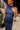 Rae Navy Blue Mesh Midi Dress - upper front view