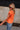 Tara Orange Braided Sleeve Tee - side