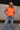 Tara Orange Braided Sleeve Tee - front view