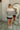Bridgette Cream & Navy Striped Top - full body back view