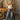 Casey Side Contrast Barrel Jeans - full body front view