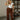 Florence Brown Lace Trim Pants - full body front view