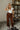 Florence Brown Lace Trim Pants - full body front view