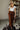 Florence Brown Lace Trim Pants - full body view