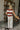 Eleanor Rust & Cream Stripped Knit Top - full body back view