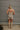 Emery Brown & Beige Camo Denim Skirt - full body back view 