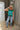 Finley Blue & Green Striped Knit Top - Full body front