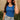Kentucky Blue Embroidered Ribbed Tank - close up front 