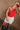 Faye Red Sleeveless Ribbed Top - Full body front view