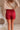 Lila Maroon Lace Trim Shorts - close up back