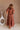 Kassandra Brown Puff Sleeve Midi Dress - full body back view