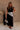 Olivia Black Cinched Midi Dress- full body view