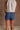 Jane Medium Denim Mini Skort- close up back view