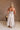 Gracie Taupe & White Stripe Midi Dress- full back view