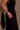 Olivia Black Cinched Midi Dress- close up side view