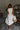 Amie White Scalloped Midi Dress - full body back view