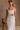 Gracie Taupe & White Stripe Midi Dress- close up top view