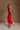 Bridget Red Tiered Midi Dress - full body side view