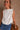 Leila White Bubble High Neck Tank- close up front view