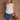 Leila White Bubble High Neck Tank- top view