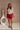 lila Maroon Lace Trim Shorts - full body front view