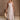 Gracie Taupe & White Stripe Midi Dress- full body view
